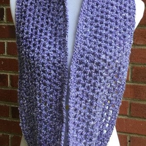 PURPLE INFINITY SCARF Crochet Chunky Scarf Homespun Yarn Handmade Neck ...