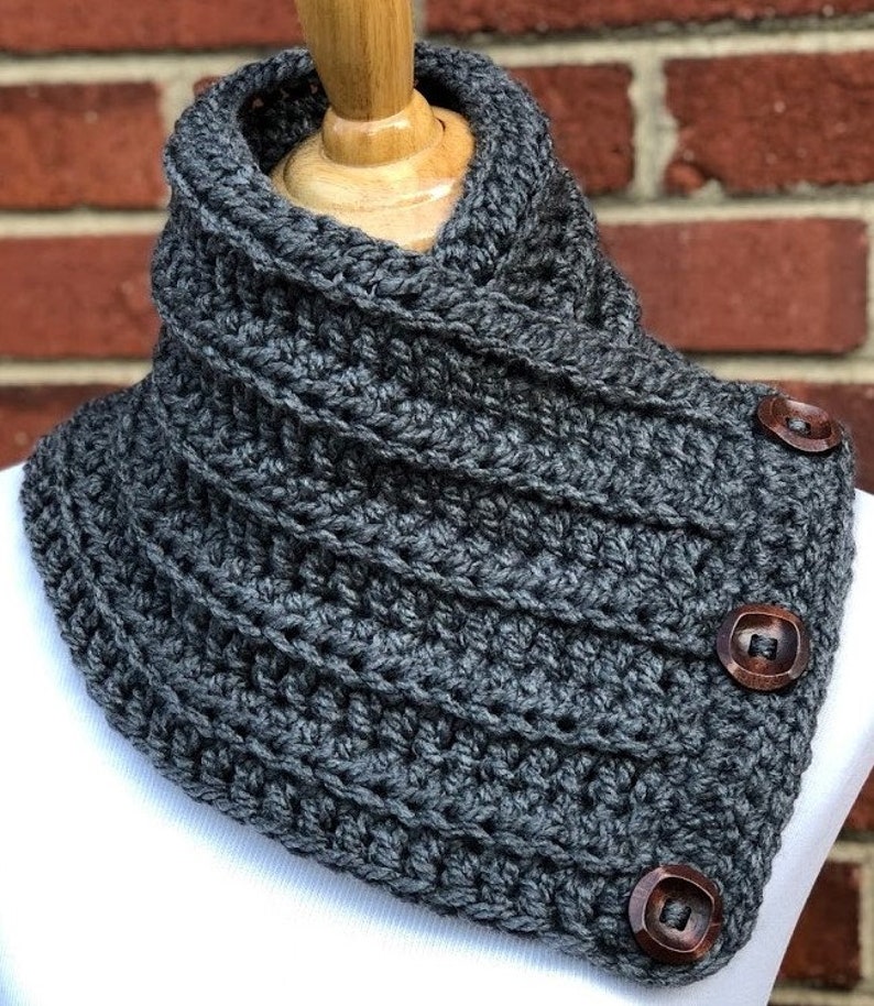 CROCHET PDF PATTERN Combo Chunky Cowl Easy Pattern Button Cowl Crochet ...