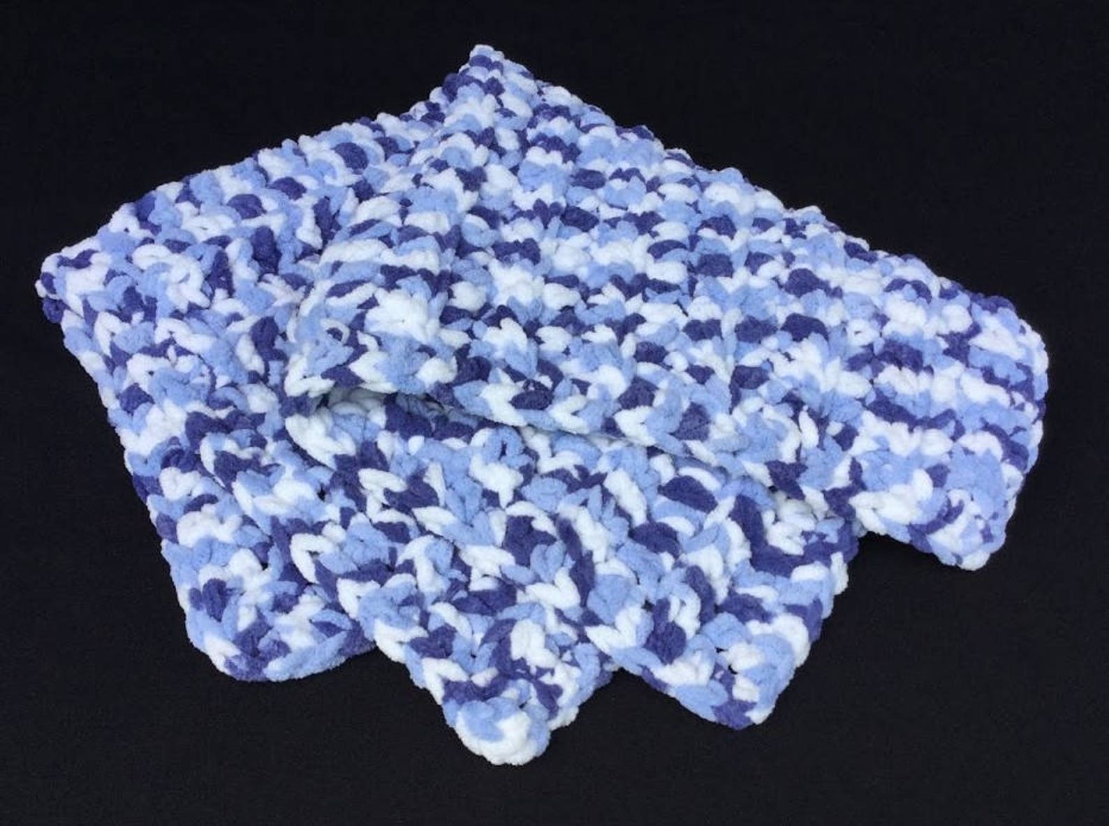 CROCHET BABY BLANKET Travel Baby Boy Blanket in Shades of Blue Etsy
