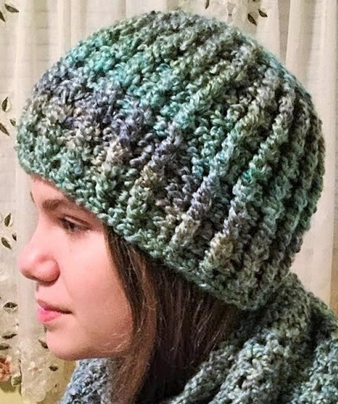 CROCHET INFINITY SCARF Chunky Hat Crochet Homespun Yarn Bulky | Etsy
