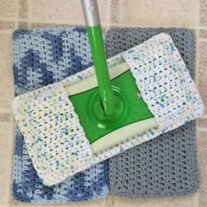 ECO Friendly SWEEPER COVERS Cleaning Crochet Sweeper Pads Handmade Reusable Cotton Mop Covers Wet or Dry Fits Standard Size Sweepers/Mops