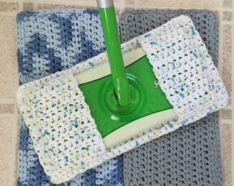 ECO Friendly SWEEPER COVERS Cleaning Crochet Sweeper Pads Handmade Reusable Cotton Mop Covers Wet or Dry Fits Standard Size Sweepers/Mops
