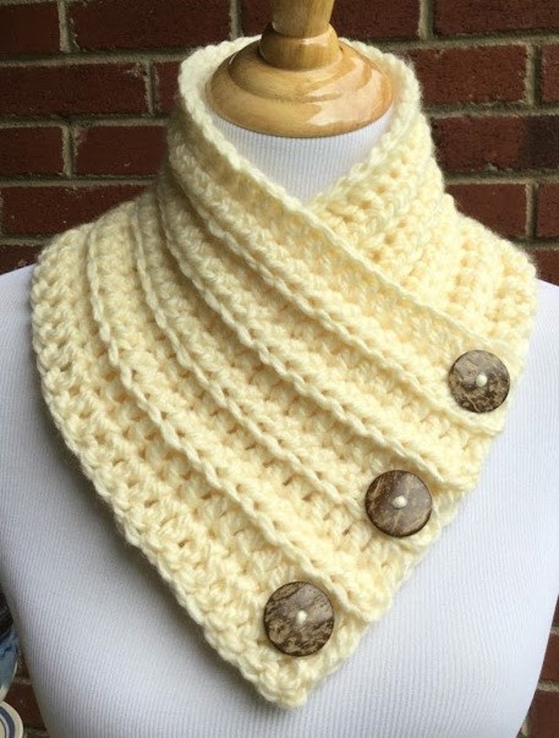 CROCHET PDF PATTERN Combo Instant Download Chunky Button Cowl Easy ...
