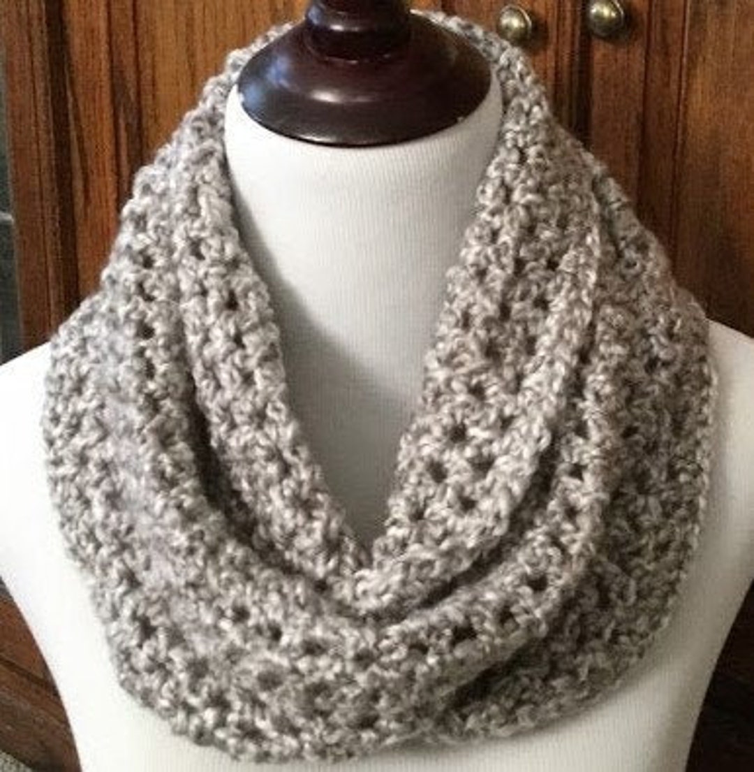 CROCHET INFINITY SCARF Homespun Yarn Handmade Scarf Chunky Soft and ...