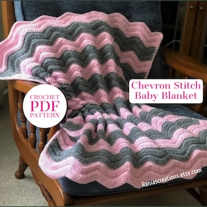 Baby Blanket PATTERN Crochet Chevron Stitch Ripple Afghan Baby Blanket PDF PATTERN Instant Download Printable Pattern Baby Blanket Pattern