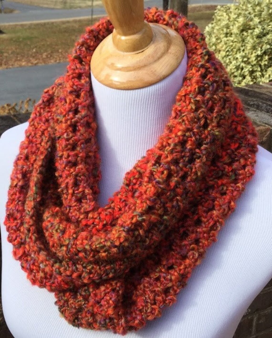 CROCHET INFINITY SCARF Homespun Yarn Handmade Scarf Chunky Soft and ...