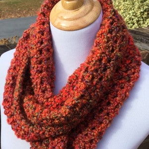 CROCHET INFINITY SCARF Homespun Yarn Handmade Scarf Chunky Soft and ...