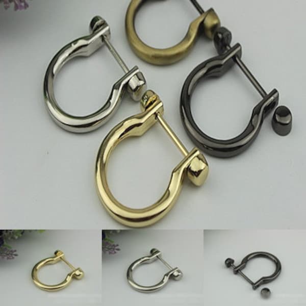 Connecteur de sac à main en fer à cheval 10 / 100pcs Sac Matériel Or Argent Gunmetal Métal Clip Fermoir Boucle Sac à main Poignées Vis D Anneaux Manille