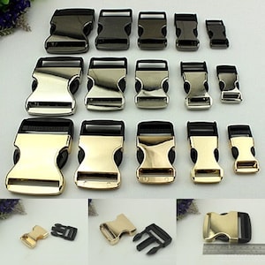 Metall Schnellverschluss Seitliche Schnalle 20 25 32 38 50 mm Bag Hardware Hund Katze Kragen Gürtel Fallschirm Gurt Paracord Schwarz Snap Clips