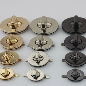 Metal Oval Twist Turn Lock Purse Flap Knob 23 29 35 mm Gold Silver Black Bronze Clutch Closure Repair Handbag Hardware Leathercraft