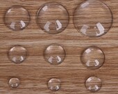 Clear Round Glass Cabochon Flatback 6-62mm Magnifiying Dome Blank Vase Filler Bottle Cap Seal Cover Cameo Tile Small 1 4 quot Large 1 quot 2 quot DIY