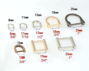 D-Ring Screw Buckle Square Rectangular Clasp Thick Zipper Puller Horse Shoe Vachette Webbing Strap Holder Connector Purse Bag Belt Hardware