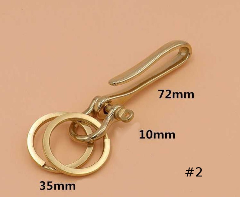 Raw Solid Brass Hook Fish Key Chain Keyring Fob Decor Etsy