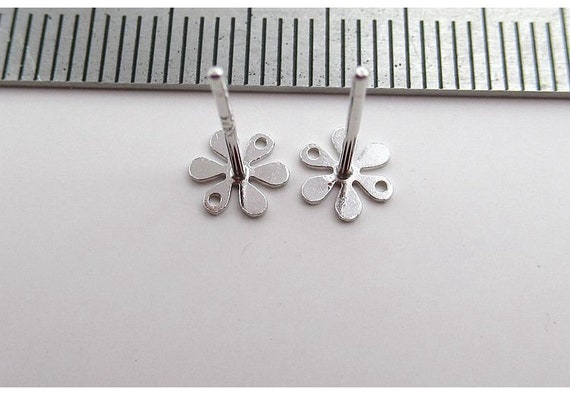 Sterling Silver Earrings Sticks Posts Flower Head Studs Findings 7mm Earring  Findings for Handmade Pure Fine Jewelry Making Wholesale Bulk - Etsy