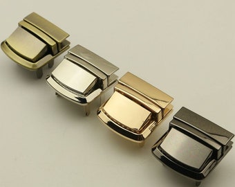 Metal Tuck Lock Thumb Lock 35*33mm Silver Gold Square Shape Catch Lock Latch Clasp Clutch Purse Handbag Hardware Repair