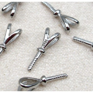 Sterling Silver Peg Bail 3.5x11mm Pendant Findings for Handmade Pure Fine Jewelry Making Wholesale Bulk image 9