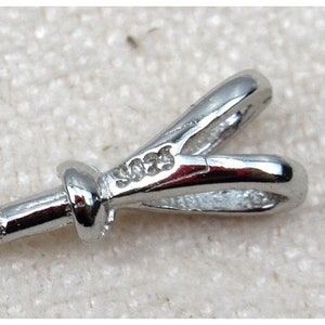 Sterling Silver Peg Bail 3.5x11mm Pendant Findings for Handmade Pure Fine Jewelry Making Wholesale Bulk image 6