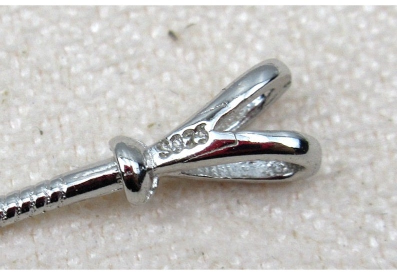 Sterling Silver Peg Bail 3.5x11mm Pendant Findings for Handmade Pure Fine Jewelry Making Wholesale Bulk image 6