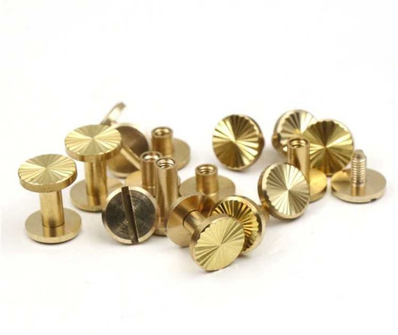 10 20 50 100 bronze tête bouton Stud Screwback Cuir VIS LAITON 5 mm 6 mm 8 mm