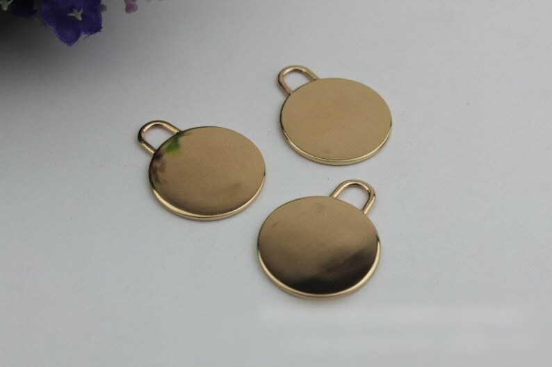 Round Tongue Zipper Pull Bag Hardware Charm Slider Metal Light Etsy