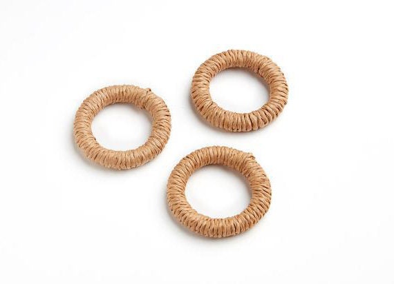 Pendientes de madera de ratán natural aros 41mm 1-5/8 | Etsy