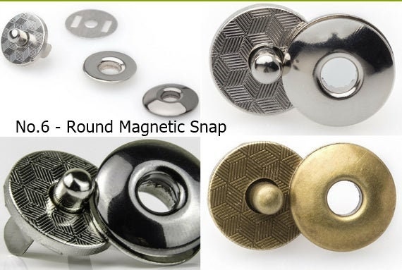 Round Double Rivet Magnetic Snap Closure Fastener Button Purse Clasp Bag  Sewing 10 14 17 20mm Silver Gold Bronze Gunmetal Black 