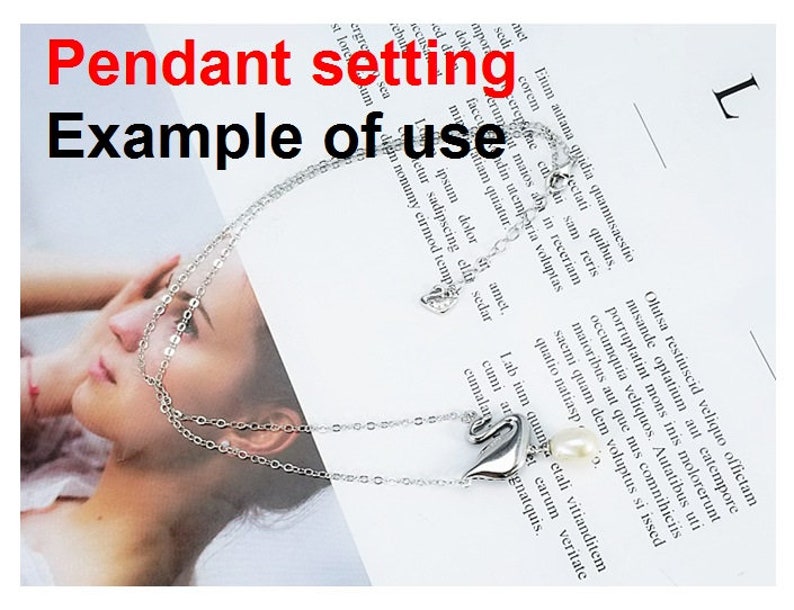 Sterling Silver Bezel Black Crystals Swan Shaped Dangle Cup Pendant Setting Fine 925 7 mm For One Pearl Bead No Prongs DIY Jewelry Wholesale
