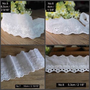 Embroidery Scalloped Cotton Eyelet Lace Trim image 4