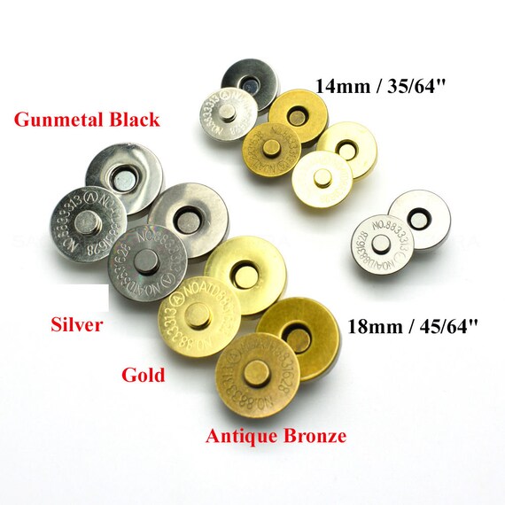 Lot of 2 magnetic clast buttons with bronze metal rivets
