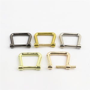 ハンドバッグハンドル ネジ Dリング コネクタ 15 mm 1/10個 シルバー ブラック ゴールド バッグハードウェア メタルクリップ留め金 バックル 財布ストラップ 長方形 シャックル