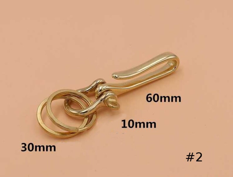 Raw Solid Brass Hook Fish Key Chain Keyring Fob Decor Etsy