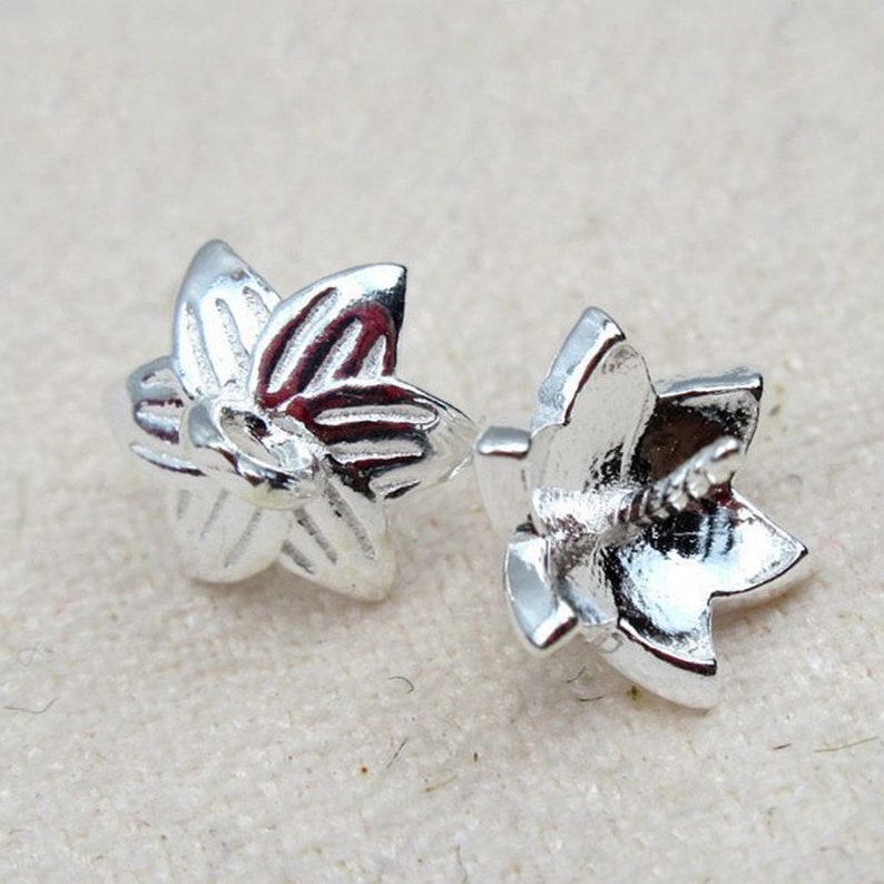Sterling Silver 7mm Floral Design Bead Caps Jewelry Findings Sterling Silver 7mm Floral Design Bead Caps Jewelry Findings