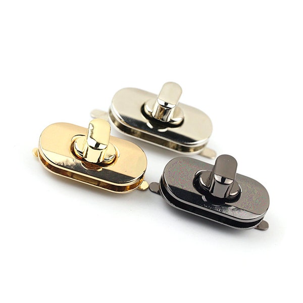 Turn Twist Lock Bag Hardware Gold Silver Gunmetal Black 1/10 pcs Handmade Purse Handbag Making Metal 35 mm 1 3/8" Supplies