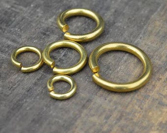 Solid Brass Open Jump Rings 5-26mm Connector 18 16 12 10 8 7 Gauge Color DIY Jewelry Finding Heavy Duty Hardware