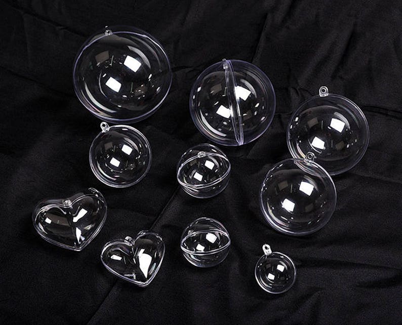 8cm Palla in Plastica Trasparente Craft Acrilico Trasparente Sfera Natale Palline