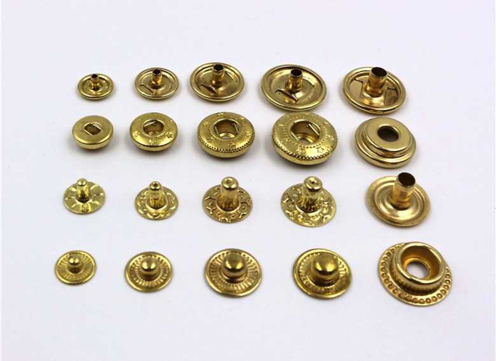 Solid Brass Round S Spring Snap Button 8 10 12 15 mm Rivet Etsy