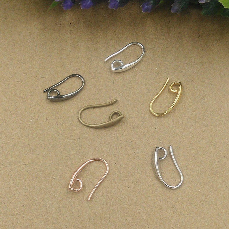 Solid Raw Brass Ear Wire Fishhook With Hidden Open Loop 8x15 Etsy