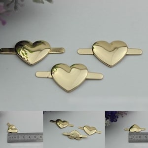 Heart-Shaped Purse Label 1/10pcs Bag Hardware Charm Light Gold Handmade Purse Handbag Making Metal Decoration 20mm 3/4" Wholesale Supplies