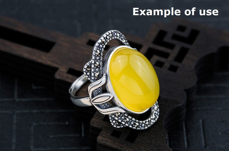 Ring Blank Setting 1pc Sterling Silver 925 Ethnic Flower Oval Base Fine