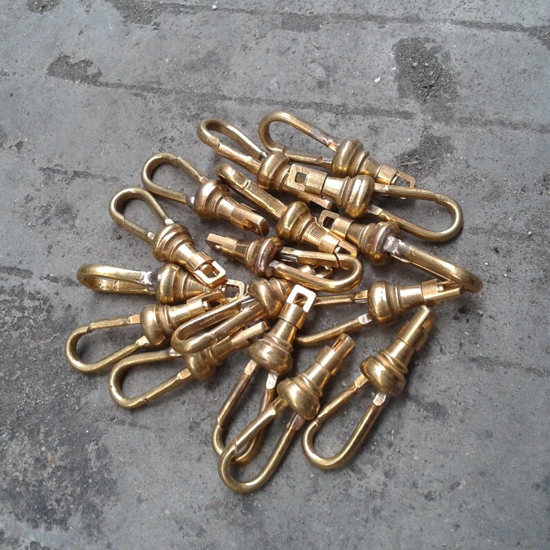 Solid Brass Pocket Watch Swivel Clip Chain Snap Hook 24 28 mm Etsy