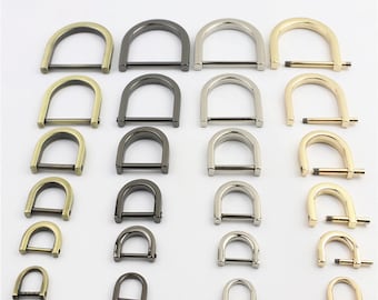 Handbag Handle Connector D Screw 10 12 15 20 25 32 38 mm 1/10pcs Bag Hardware Metal Clip Clasp Buckle Purse Strap Rectangle Rings Shackle