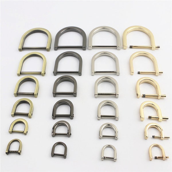 Handbag Handle Connector D Screw 10 12 15 20 25 32 38 mm 1/10pcs Bag Hardware Metal Clip Clasp Buckle Purse Strap Rectangle Rings Shackle