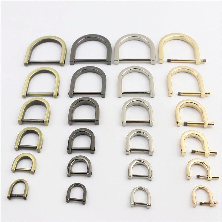  Gold D Rings for Purses,D-Ring with Screw for Crossbody Bag  Purse Craft,4 Sets (Interior-1.6cm)