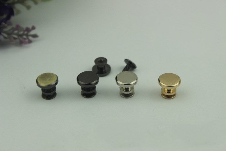 Flat Head Button Belt Strap Chicago Screw Back Rivet Concho Stud 11mm 38 Bag Hardware Screwback Shoe Blacelet Gold Silver Gunmetal Bronze