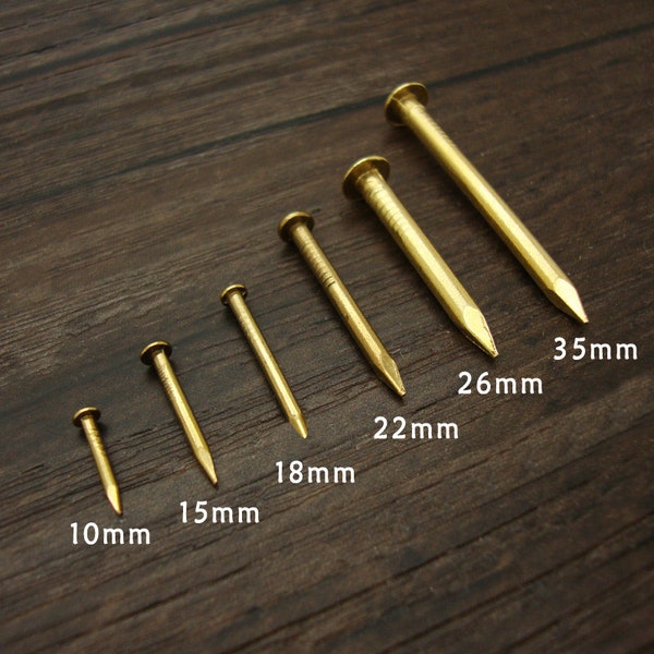 Ancient Vintage Style Antique Brass Tone Brass Small Screw Nail Pin Furniture Decorative Door Cabinet Sofa Couch Chinese Decor