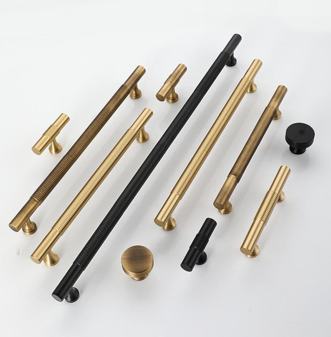 Solid Brass Handles Knobs Cupboard Kitchen Cup Drawer Bin Pulls Cabinet ...