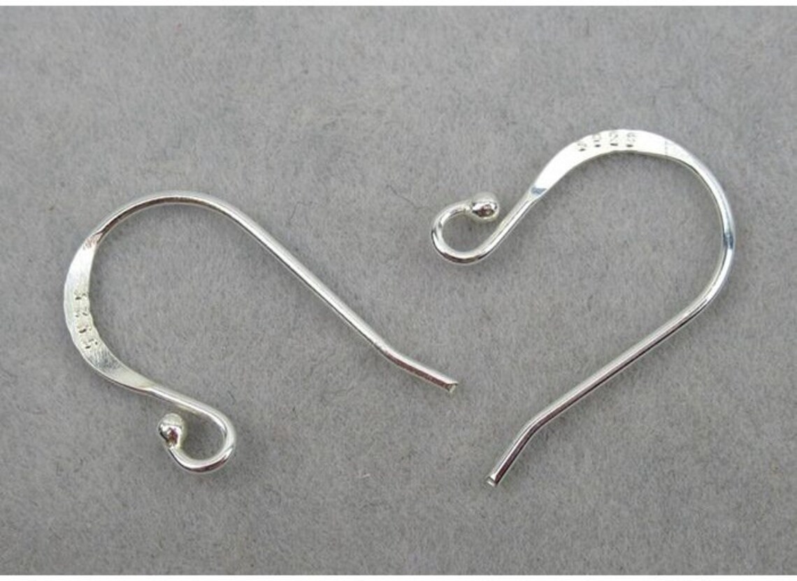 Sterling Silver Fish Hook Earring Wires 11x19mm Earring Etsy