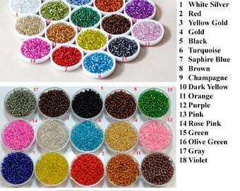 2/3/4mm 11/0 8/0 6/0 Silver Lined Seed Beads Clear Transparent Round Tiny Colorful Multi-Colored Loose Glass Beads DIY Jewelry Making Craft