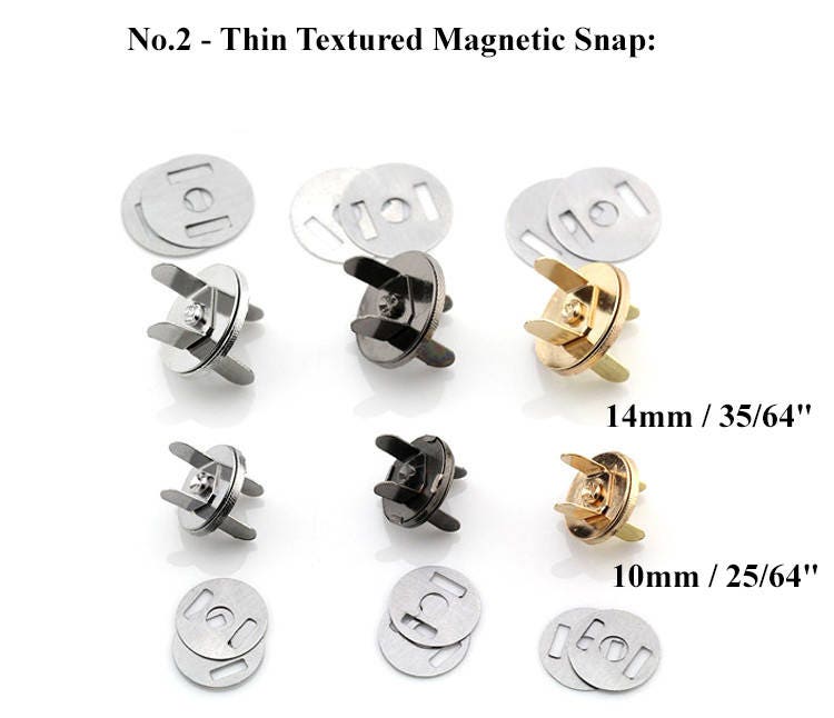 Trimming Shop Magnetic Clasp Snap Fastener Button Double Rivet Closures  (18mm, Silver, 50pcs)