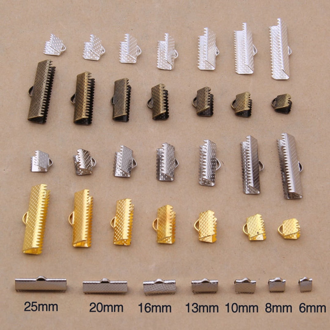 Stainless Steel Leather Cord Clasp Gold Crimp Tip End Connectors